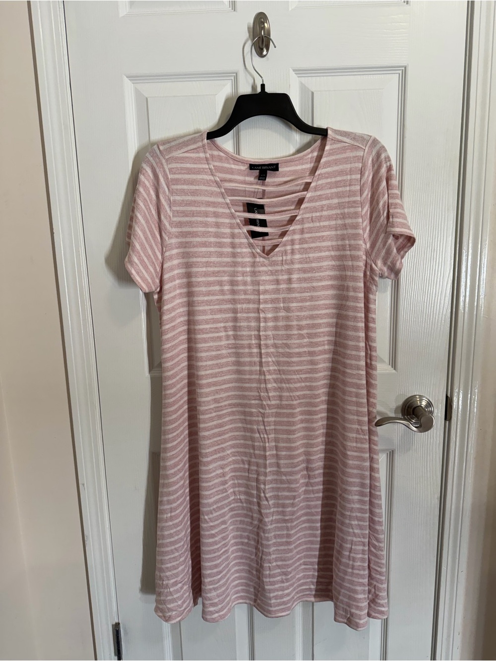 Pink and White Striped Lane Bryant Dress NWT Plus Size
